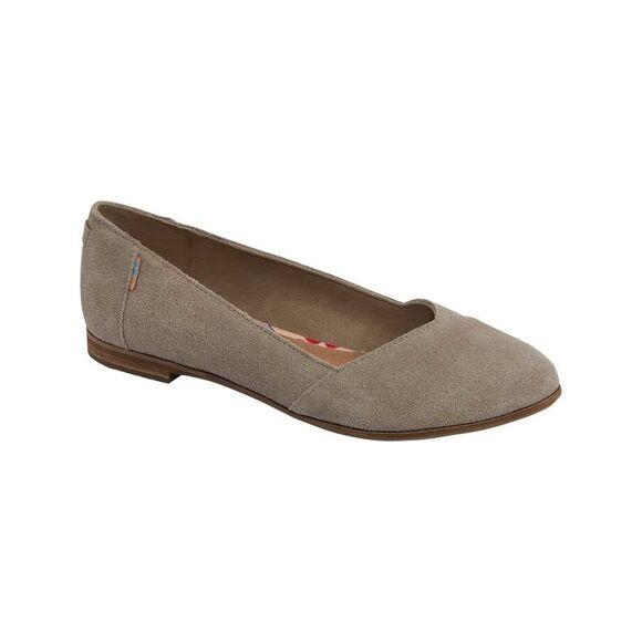 NWT TOMS Womens Beige Padded Julie Almond Toe Slip On Suede Flats 6.5 W - Picture 1 of 5